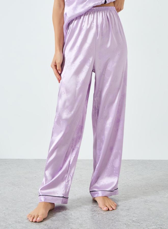 Take Two Women Purple Satin Shirt and Pyjama Set - Image 3
